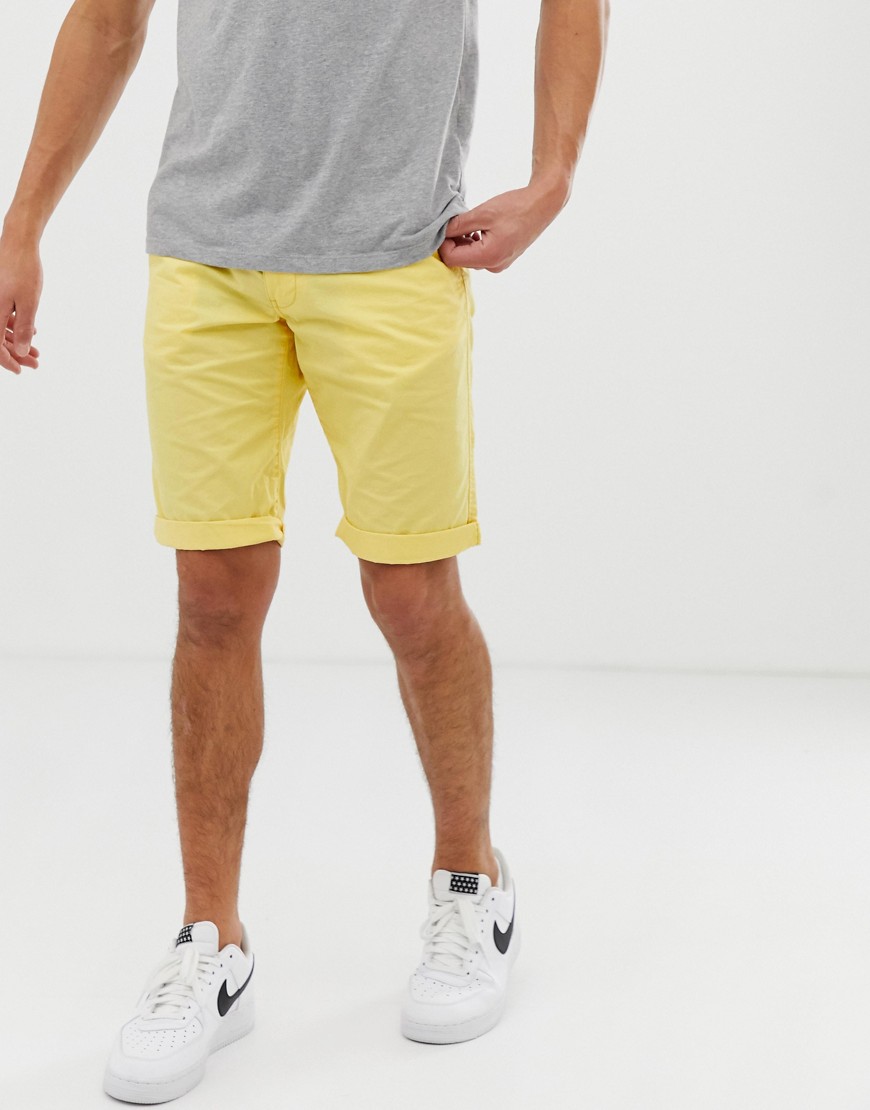 Esprit slim fit chino short in yellow