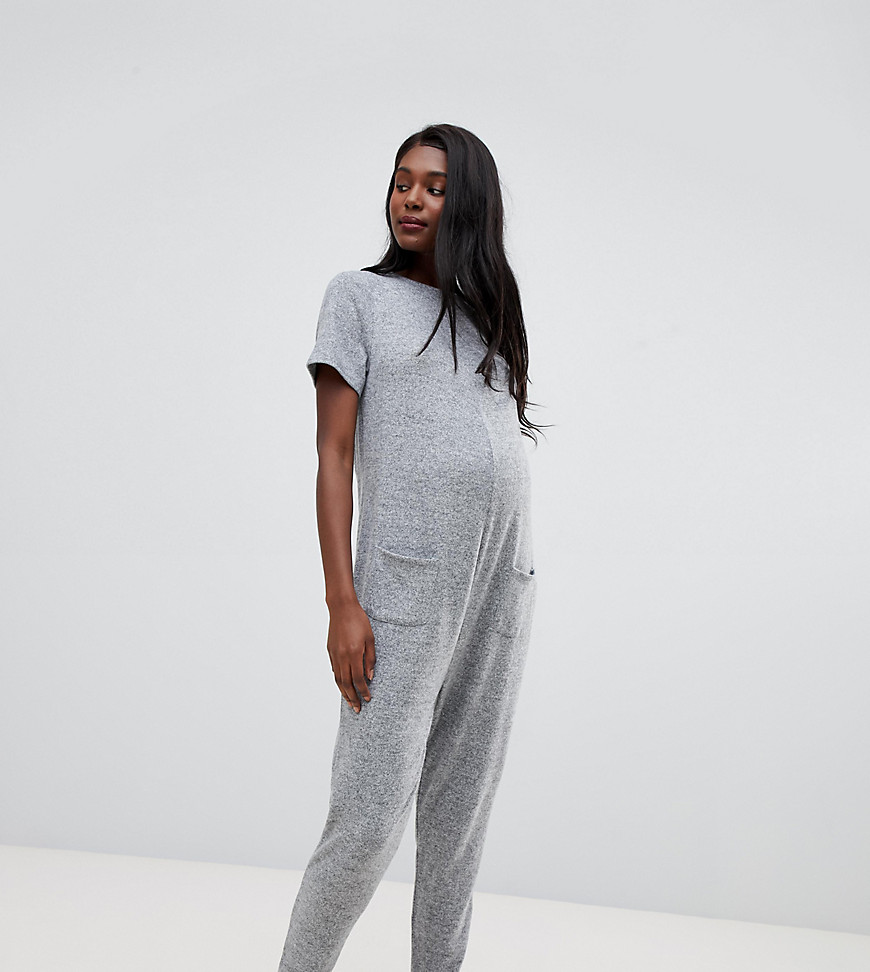 ASOS DESIGN maternity lounge short sleeve super soft touch jumpsuit