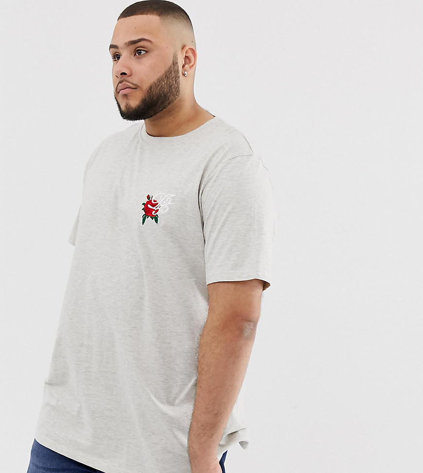 Duke King Size logo t-shirt with rose embroidery in off white