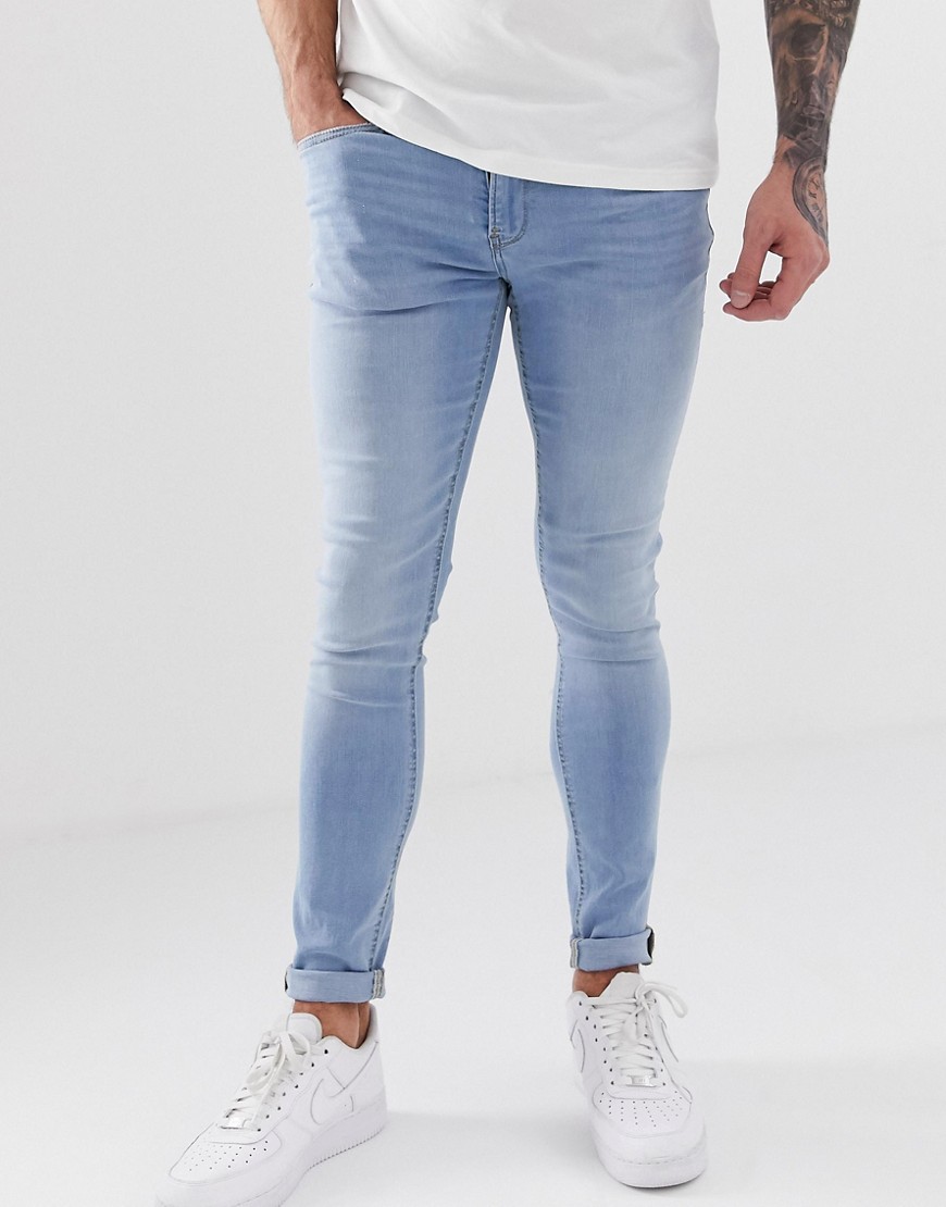 Blend lunar super skinny fit distressed jeans in light blue wash