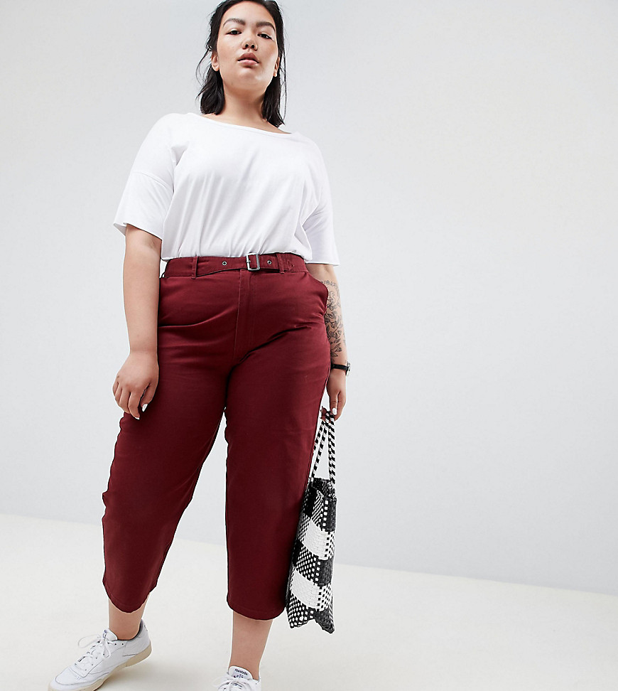 ASOS DESIGN Curve chino trousers with self belt