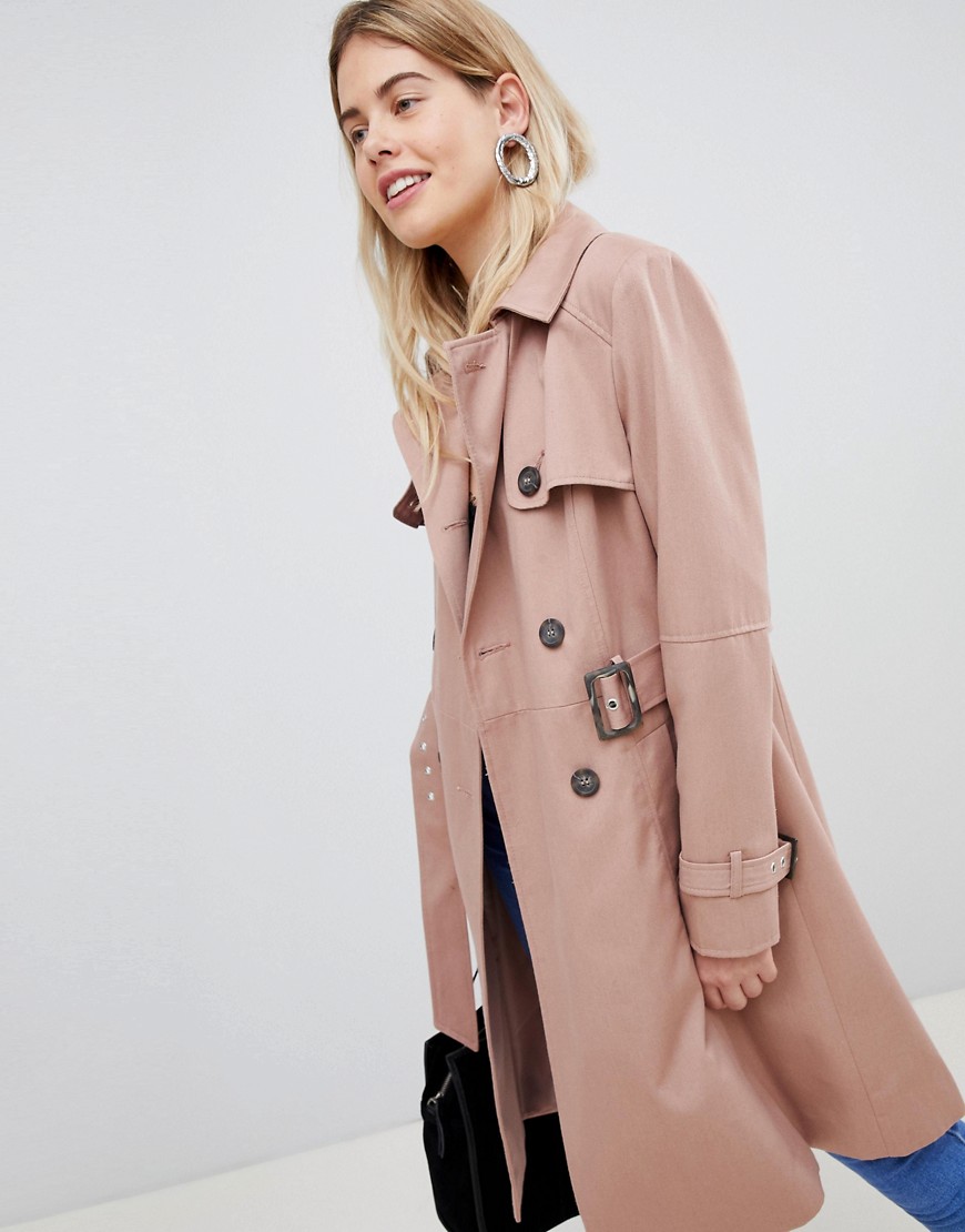 New Look Structured Mac Trench Coat - Light pink