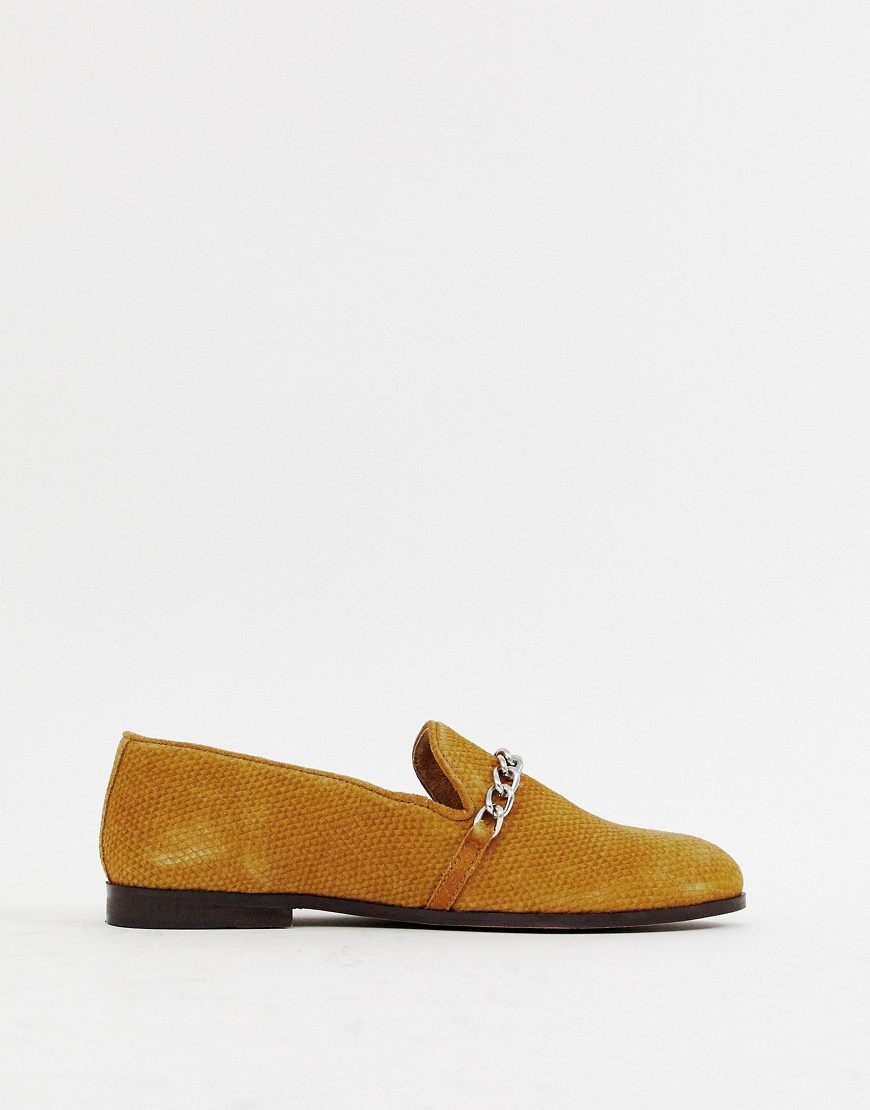 House Of Hounds Cerberus chain loafers in tan suede