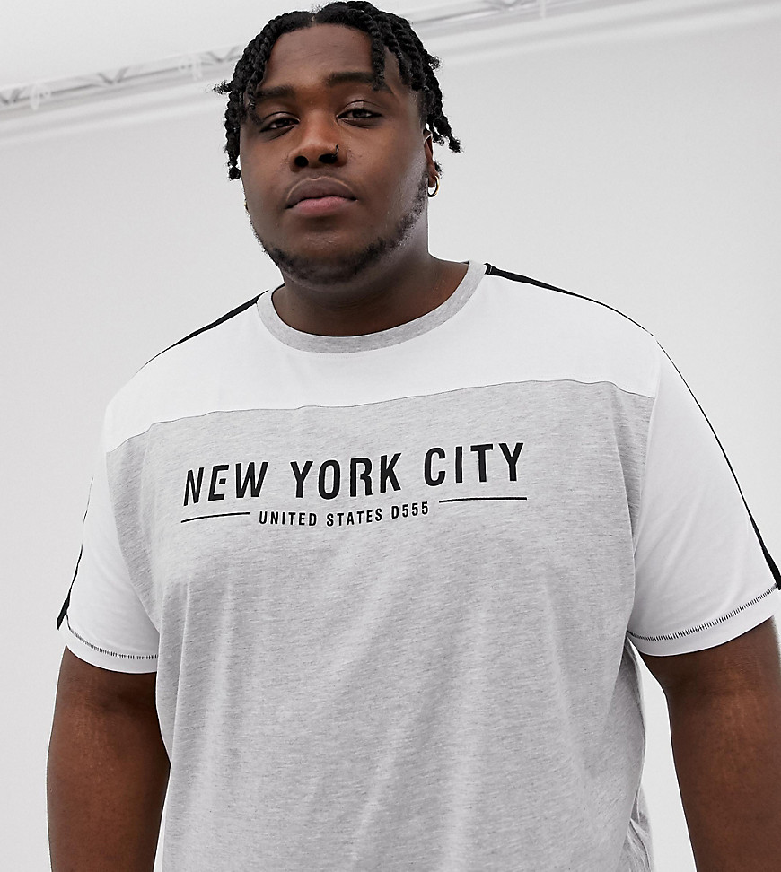 Duke King Size t-shirt with New York print in grey