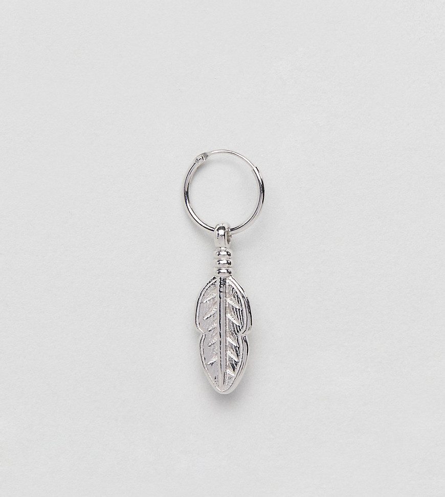 SERGE DENIMES LEAF EARRING IN SOLID SILVER - SILVER,FEATHER EARRING