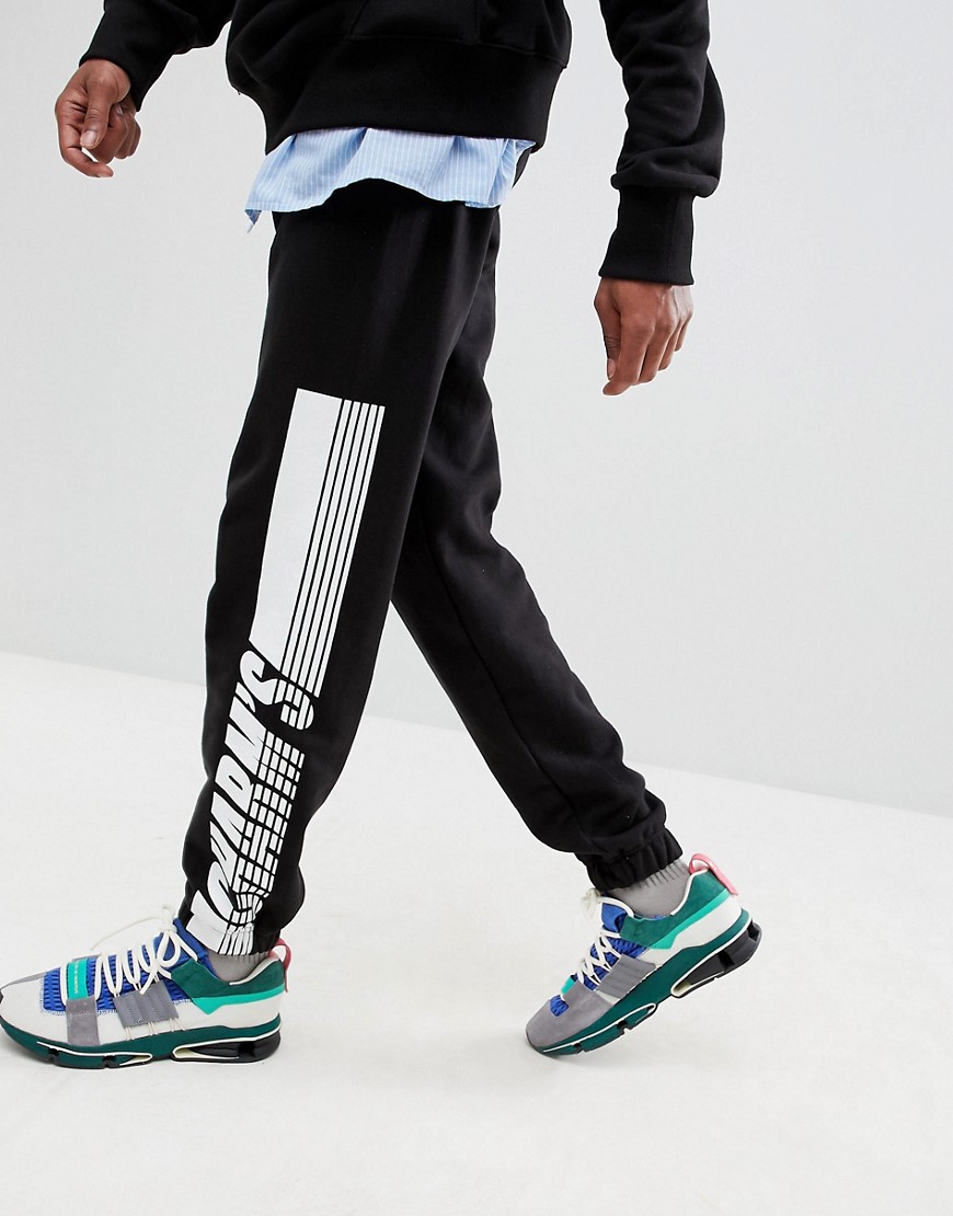 Charm's Joggers In Black With Side Stripe Logo - Black