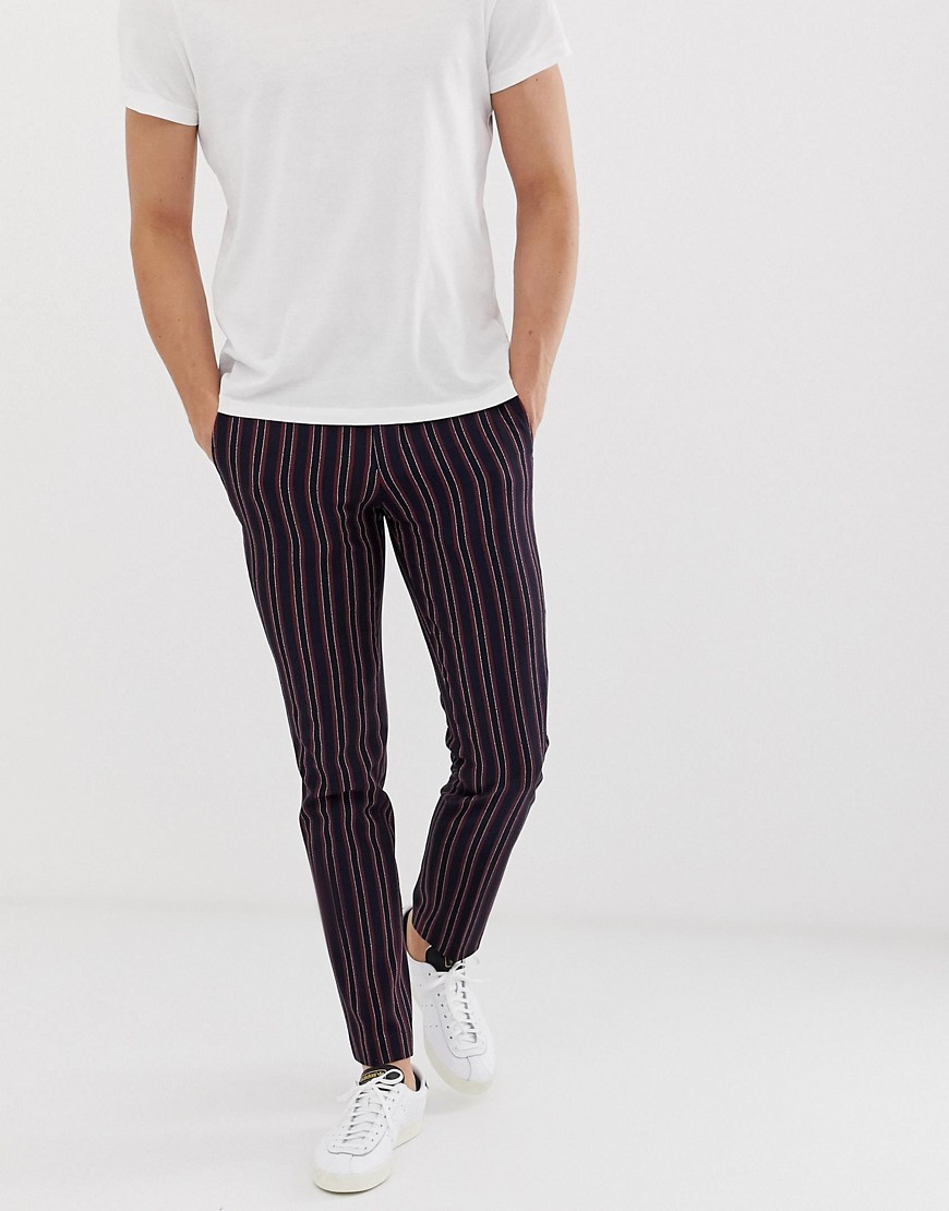 Jack & Jones Premium slim suit trousers in boat stripe