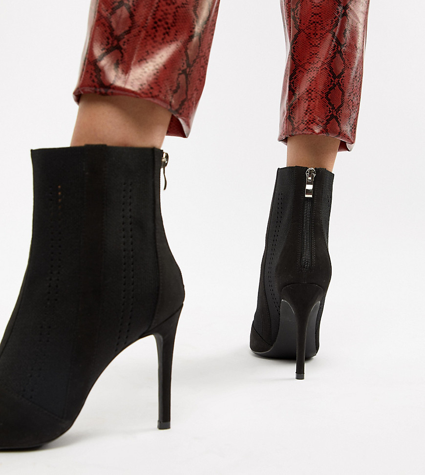 Truffle Collection Knitted Stilletto Ankle Boots