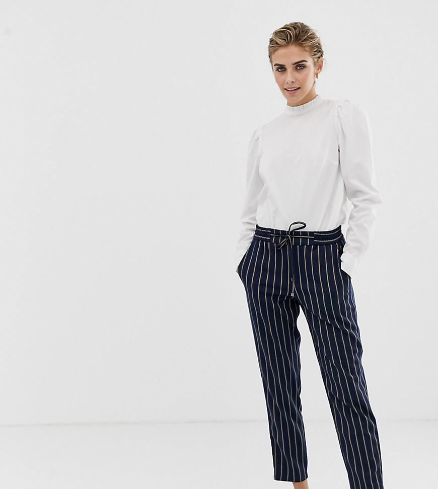Esprit twill joggers in stripe navy and white