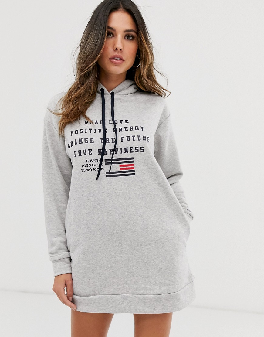 Tommy Hilfiger Talita real love slogan logo hoodie dress