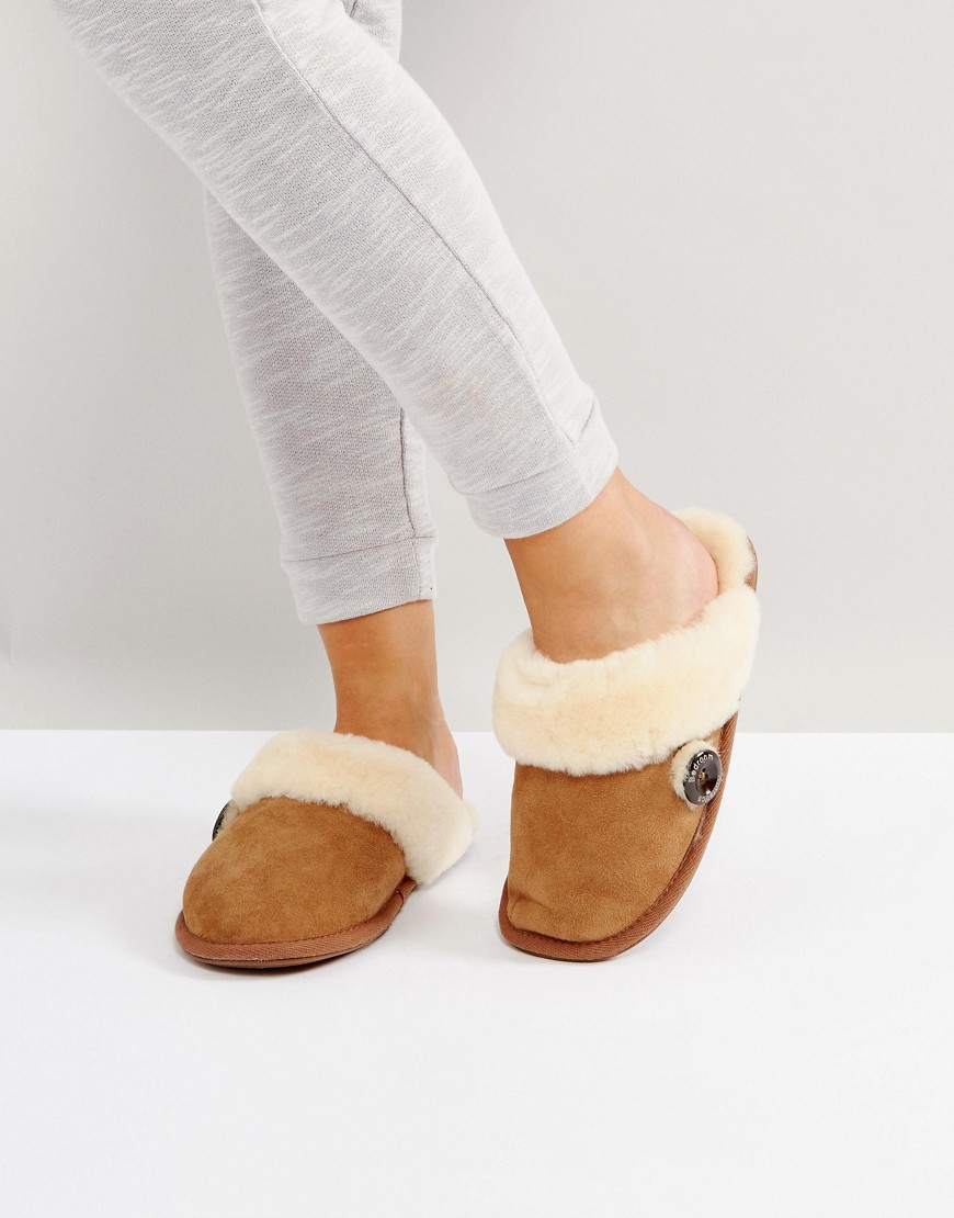 Bedroom Athletics Molly Double Faced Sheepskin Mule - Chestnut