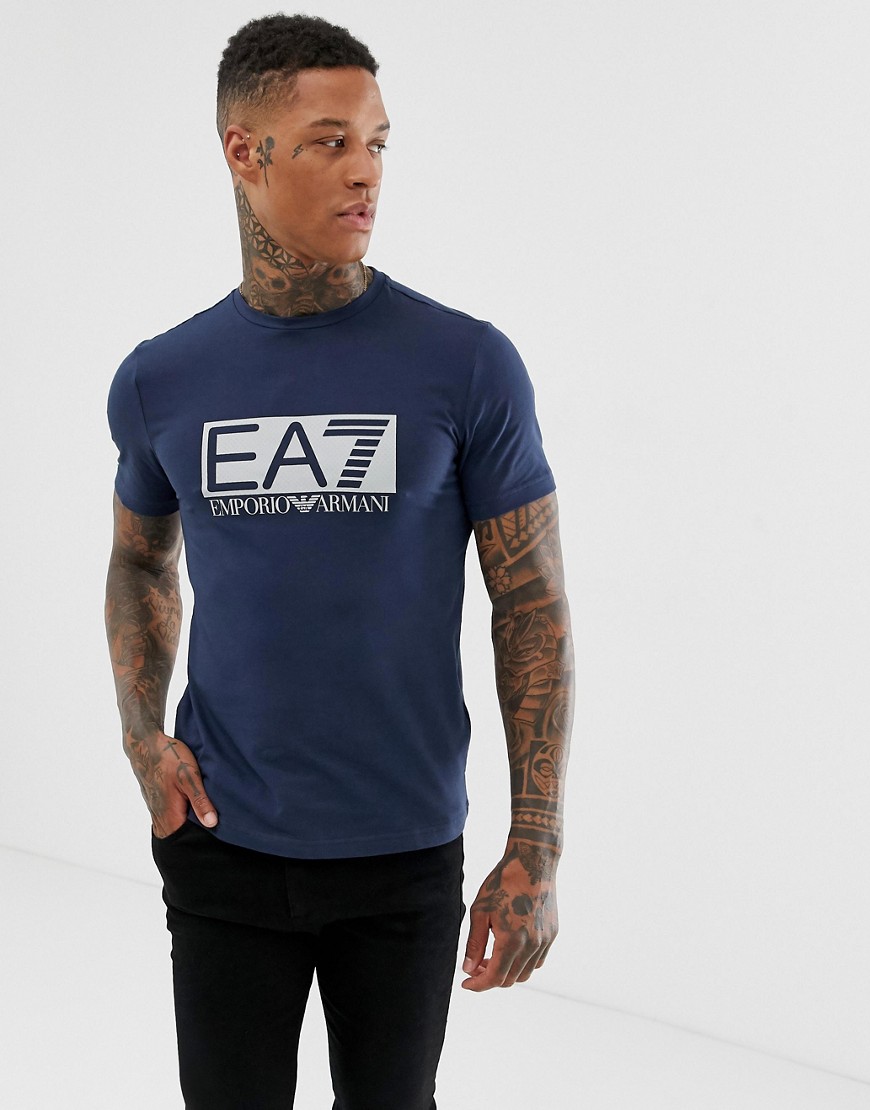 EA7 large logo t-shirt in navy