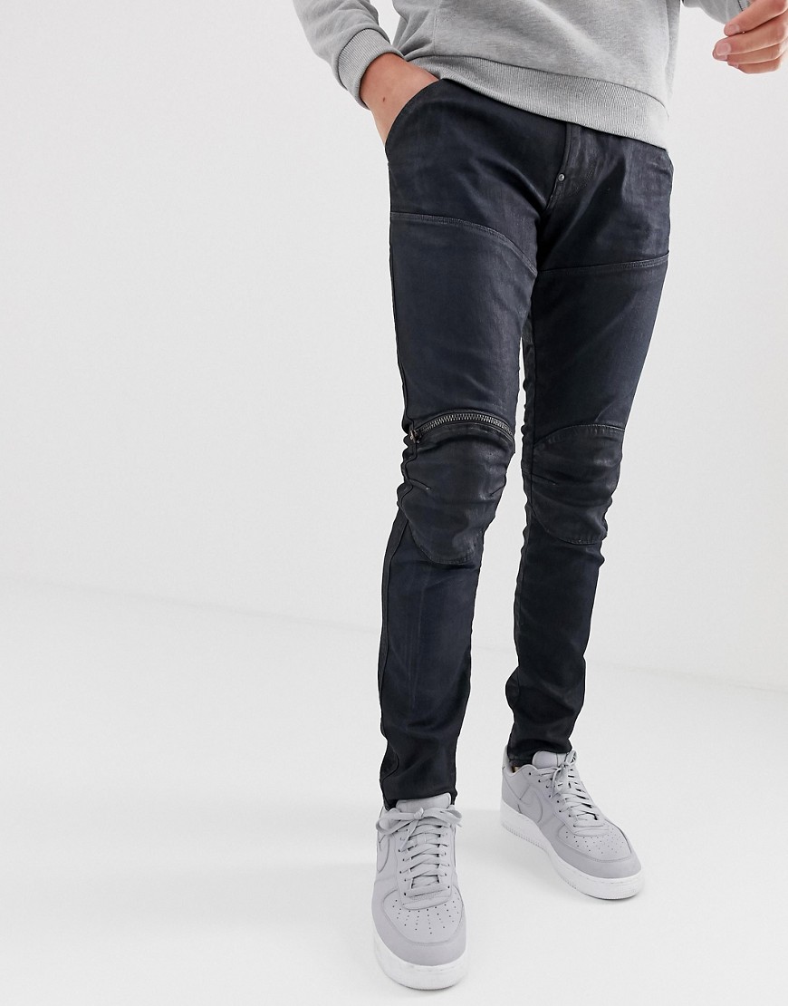 G-Star 5620 3D zip knee skinny fit dark wash jeans