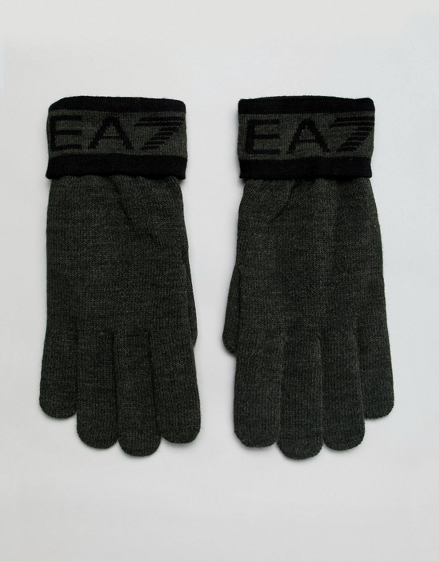 EA7 Train Visibility logo gloves in khaki - Green