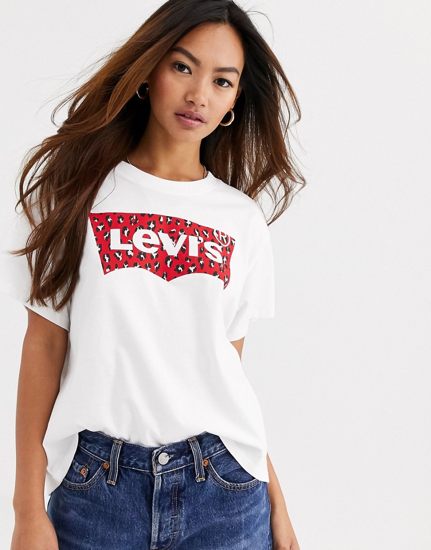 Levi's leopard batwing logo t-shirt