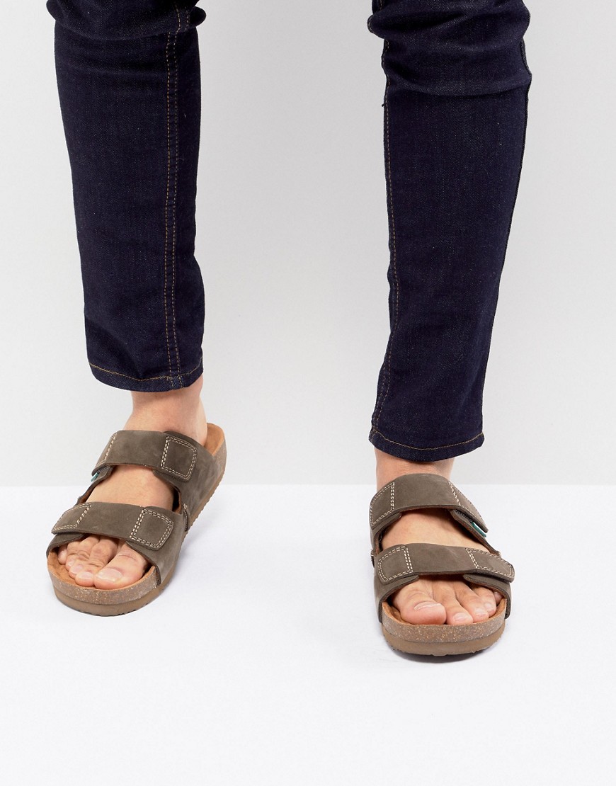 Eastland Caleb Double Strap Suede Sandals in Brown
