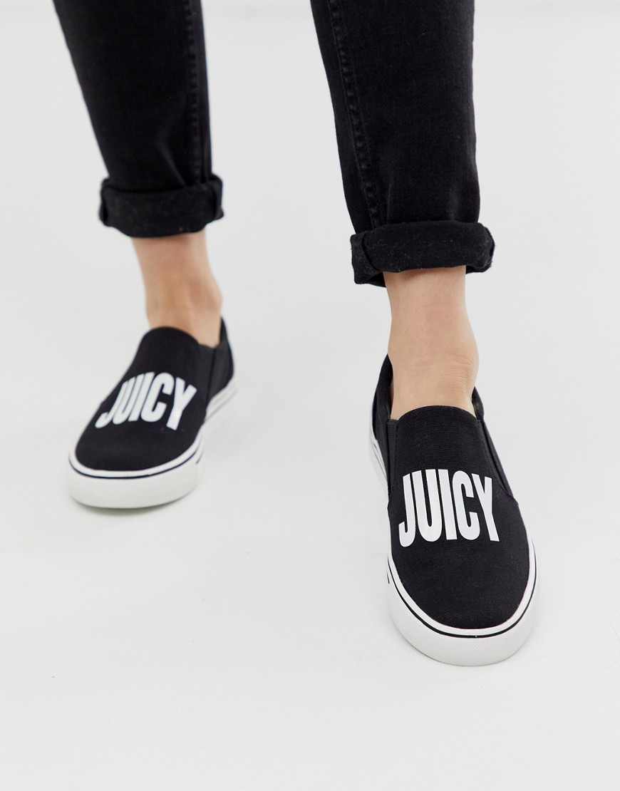 Juicy Couture logo slip on trainer in black