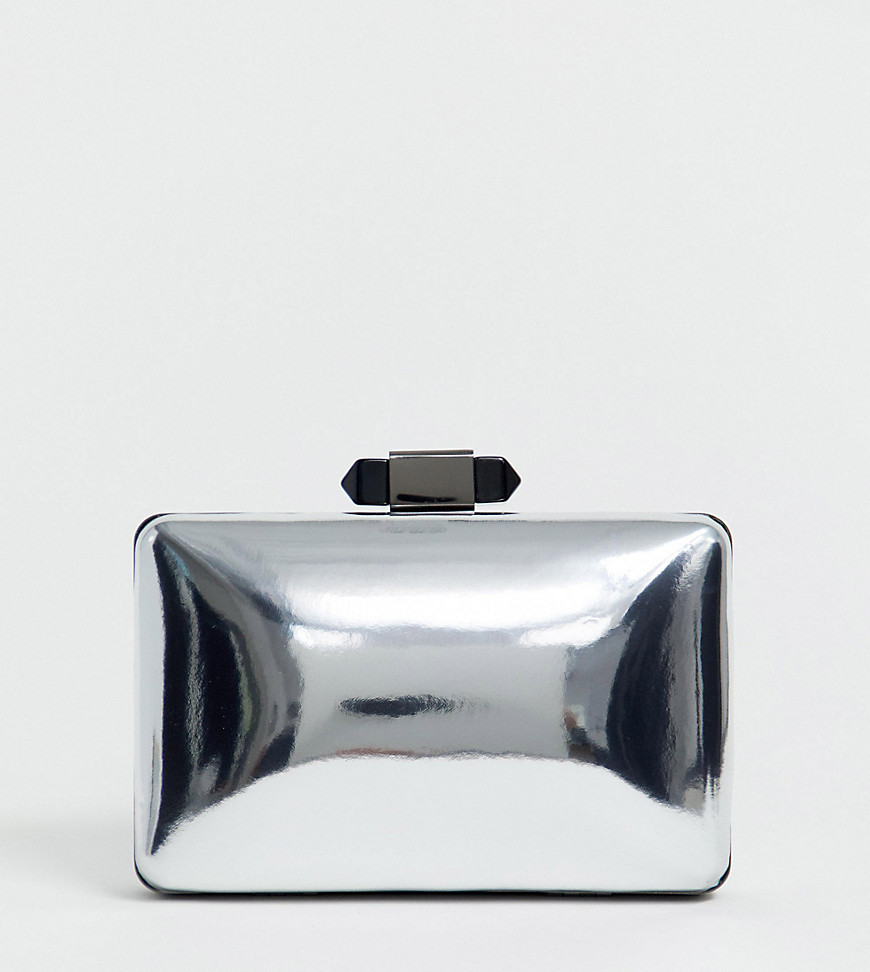 True Decadence Exclusive silver mirror clutch bag