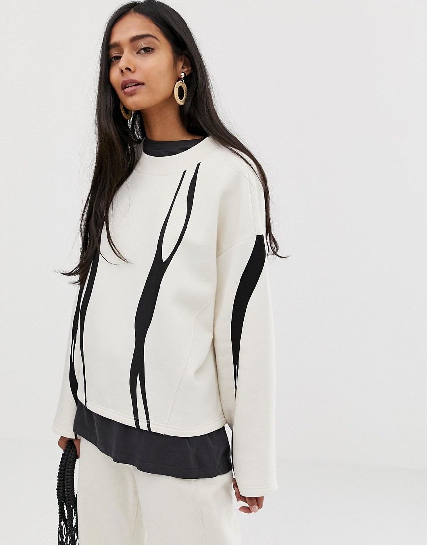 Weekday Sweater in Off white smooth print