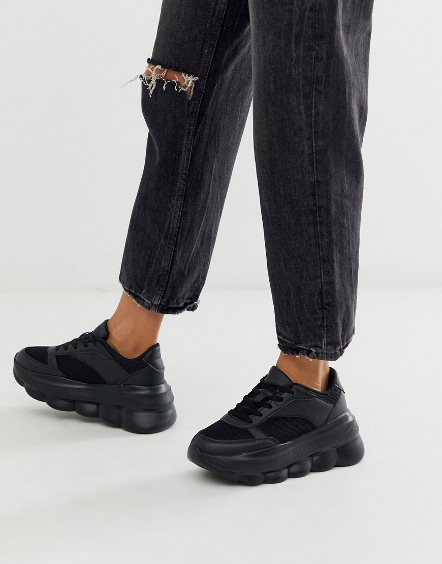 Truffle Collection chunky sole trainers in black