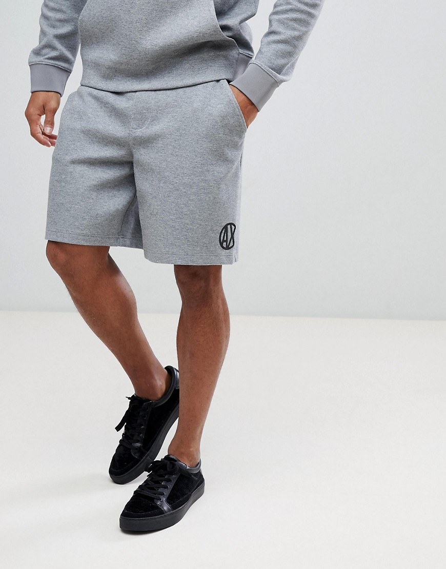 Armani Exchange Back Logo Sweat Shorts In Grey - 3930
