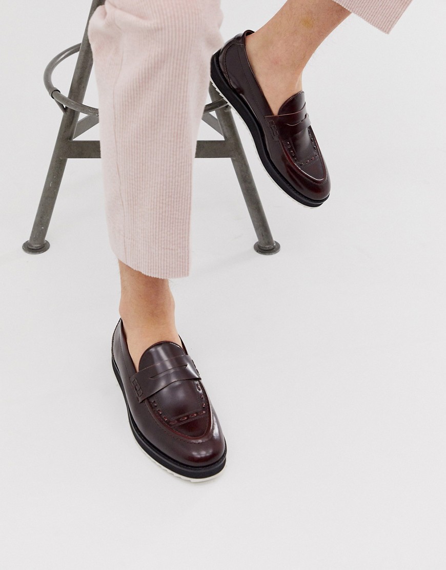 House of Hounds bowie loafers in burgundy hi shine leather