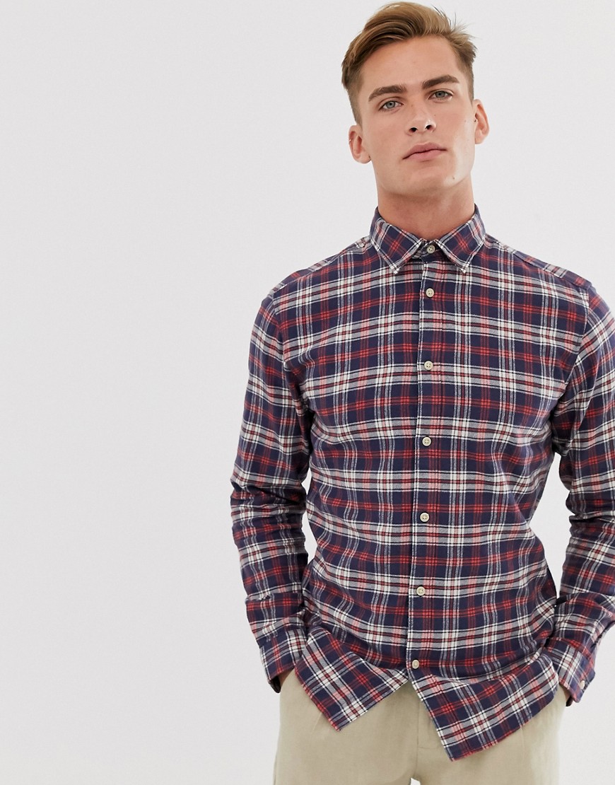Selected Homme brushed check shirt in slim fit
