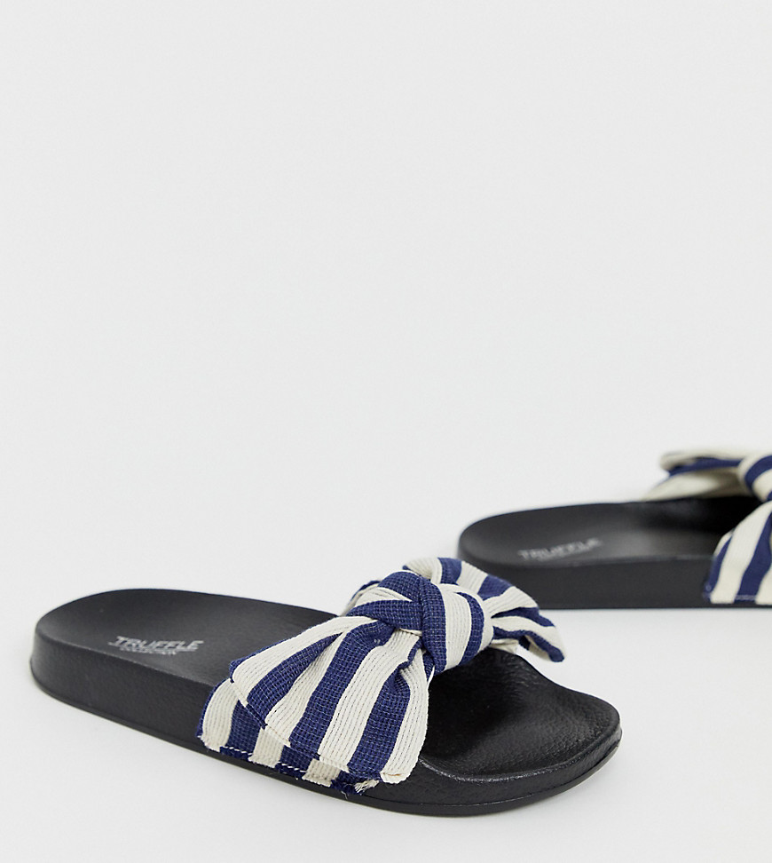 Truffle Collection wide fit bow slides