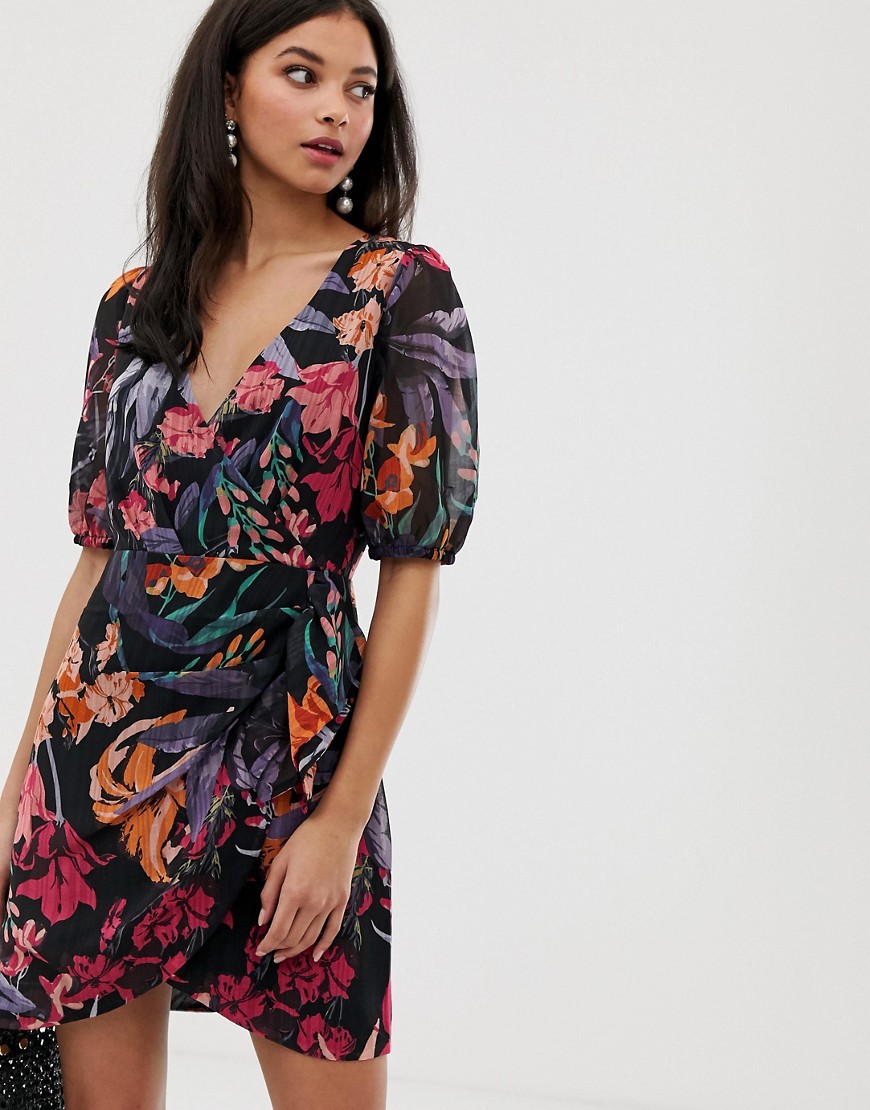 Talulah Wildberry abstract floral wrap dress
