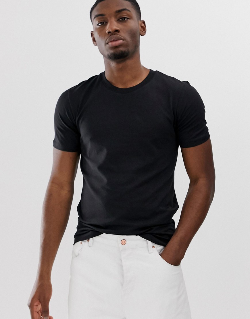 Selected Homme 'The Perfect Tee' pima cotton t-shirt in black