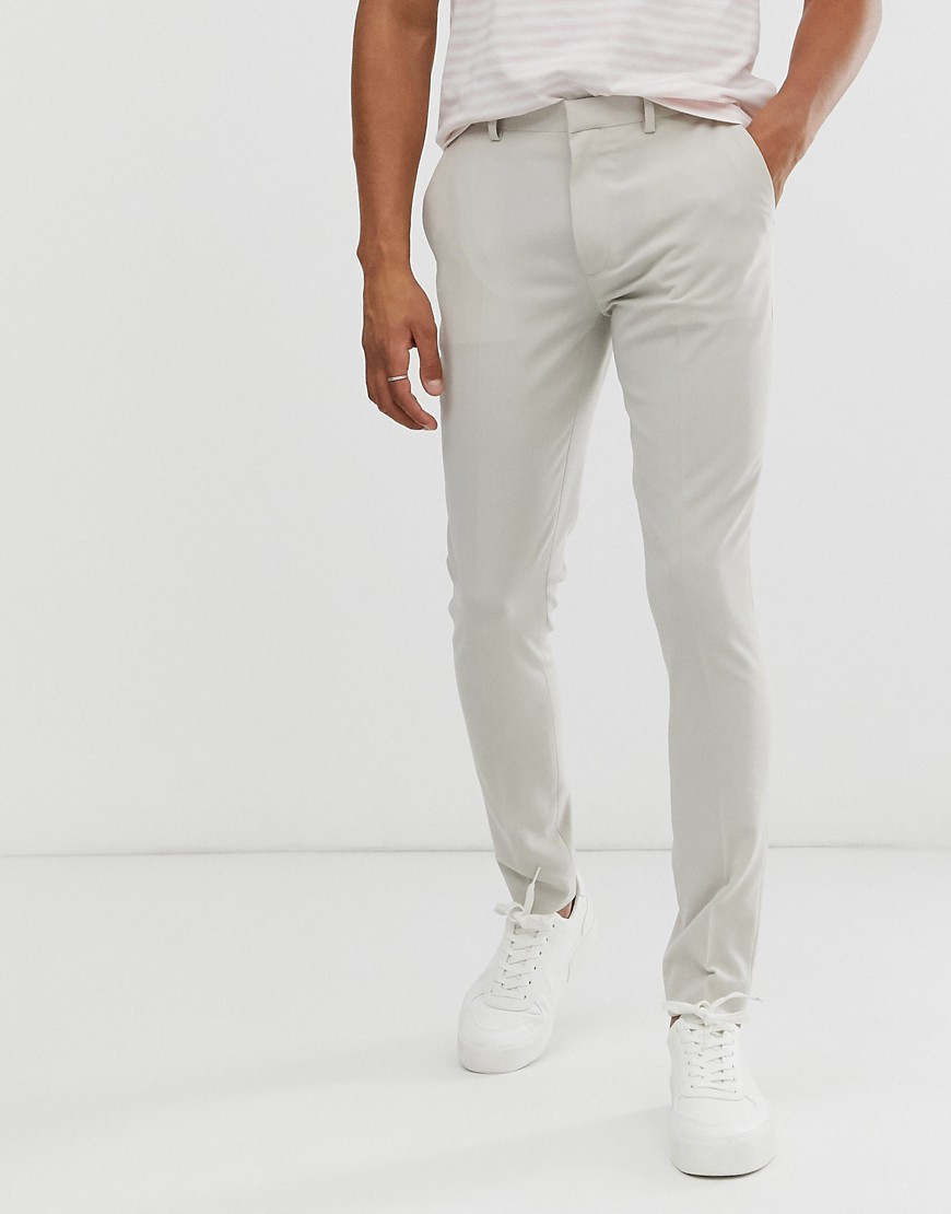 ASOS DESIGN super skinny smart trousers in ice grey