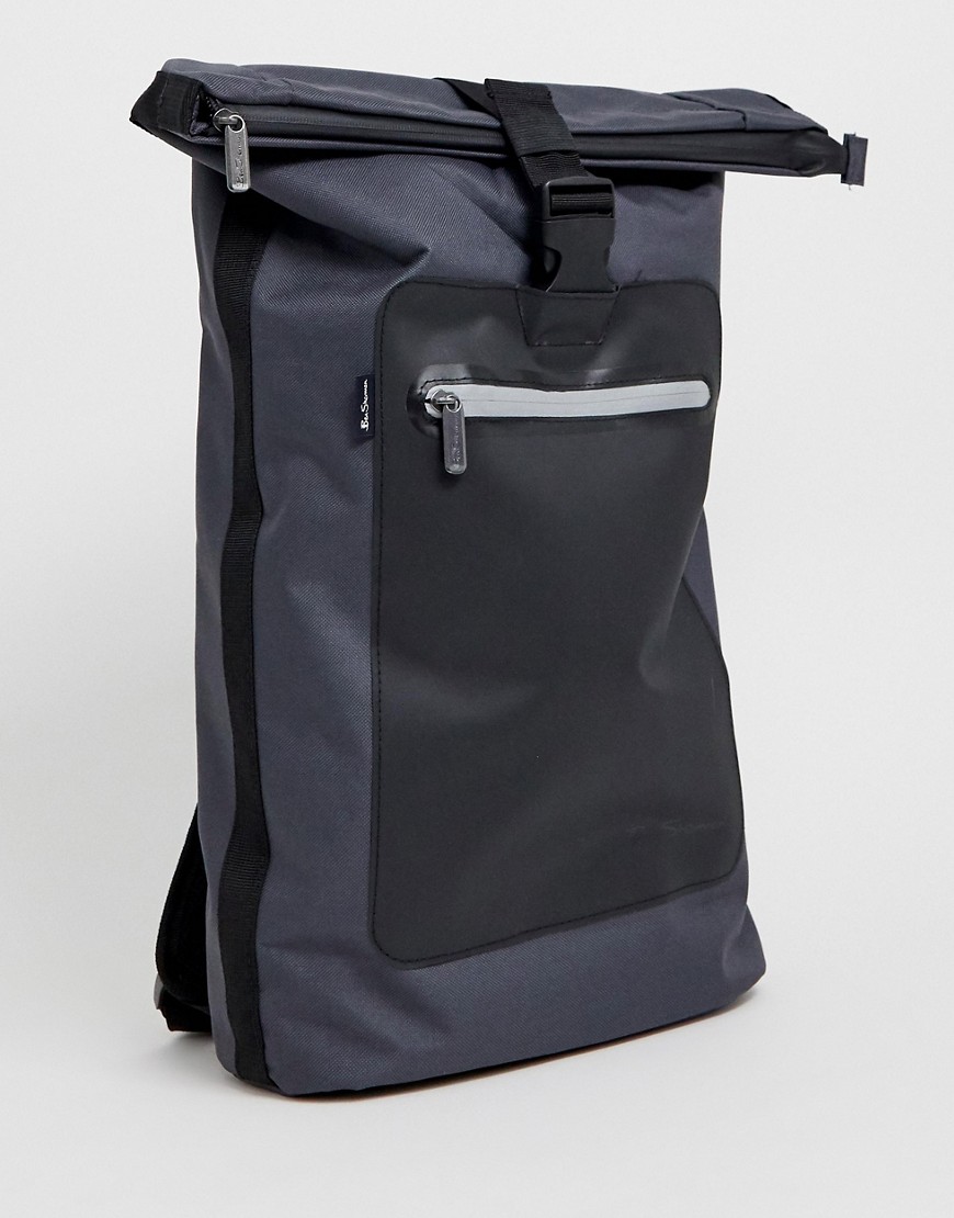 Ben Sherman roll top backpack in grey