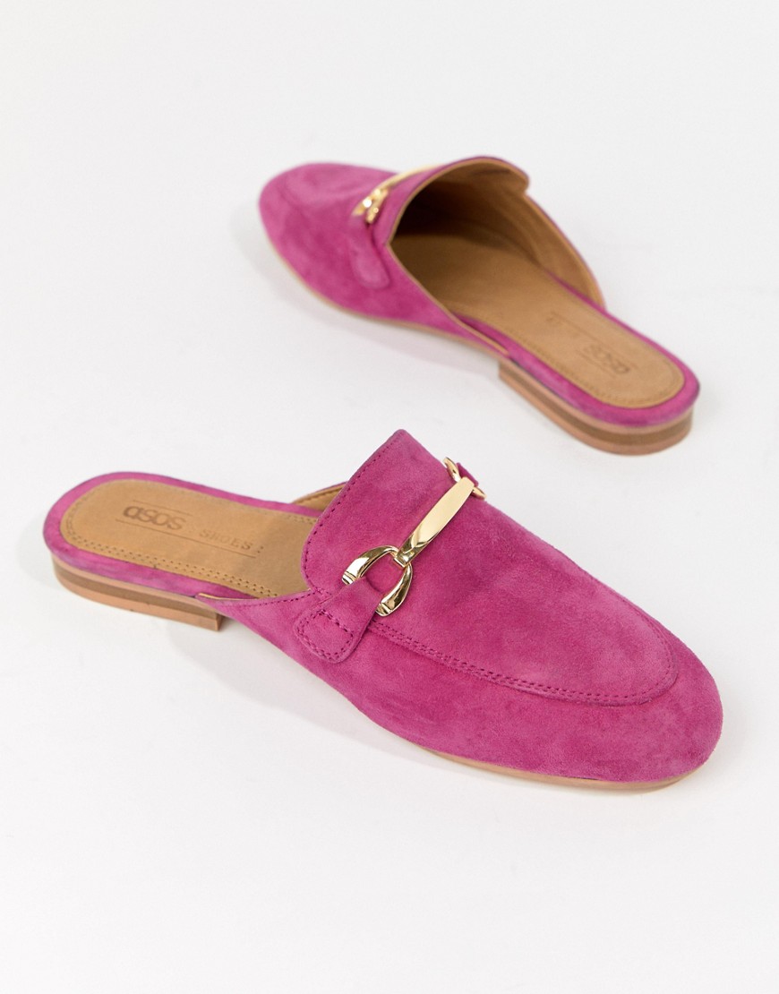 pink mule loafers