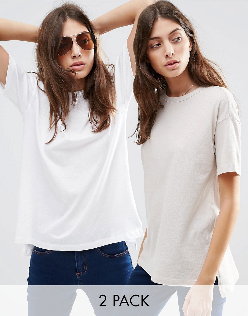 ASOS | ASOS Linen Look Oversized T-Shirt 2 Pack Save 10% at ASOS