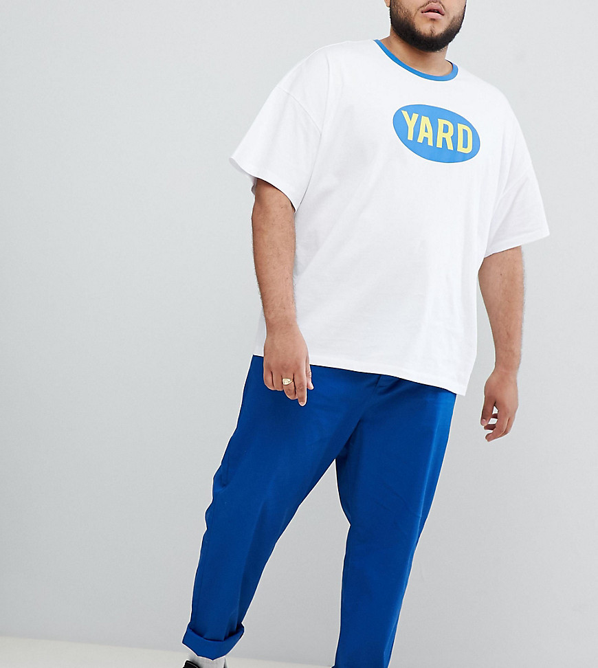 ASOS DESIGN Plus relaxed chinos in royal blue