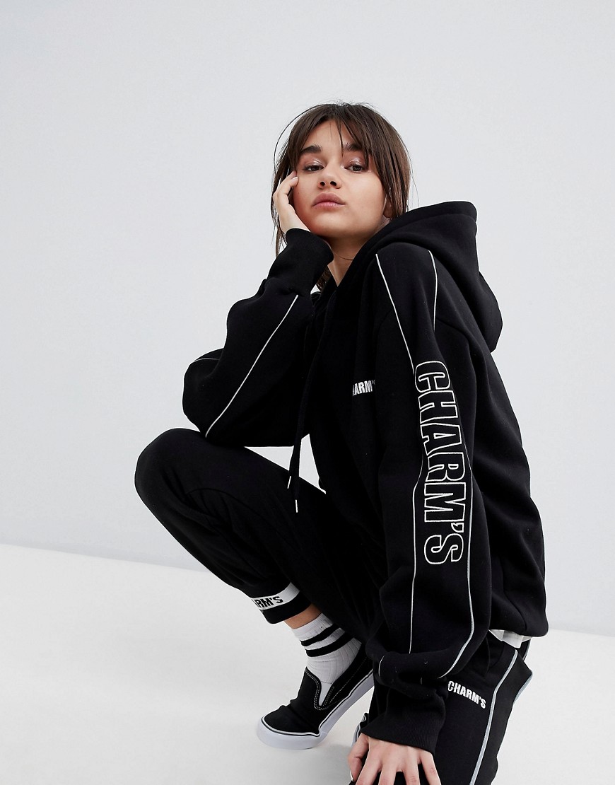 Charm's Logo Tracksuit Top Co-Ord - Black