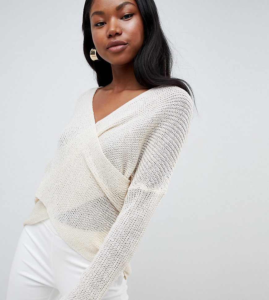 Parallel Lines Light Knit Jumper With Wrap Front