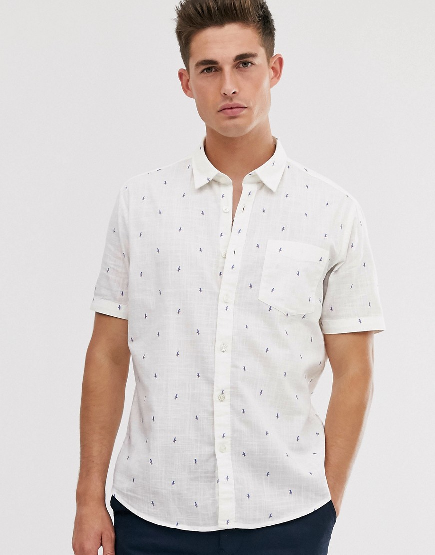 Esprit slim fit shirt with parrot print
