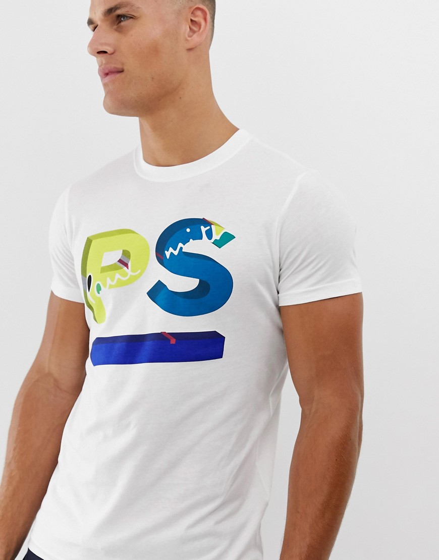 PS Paul Smith bold logo slim fit t-shirt in white