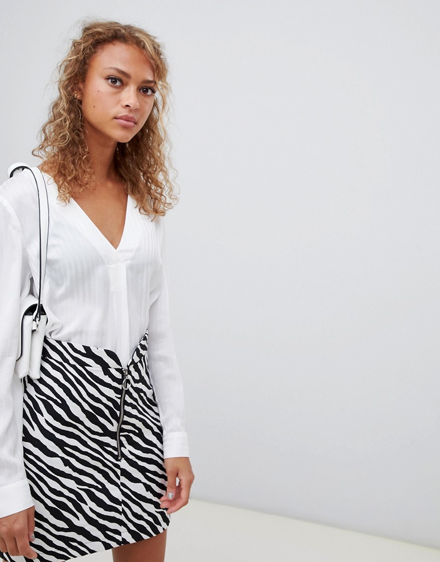 New Look stripe blouse in white