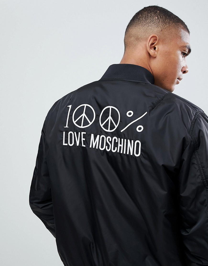 Love Moschino Back Embroidery Bomber Jacket