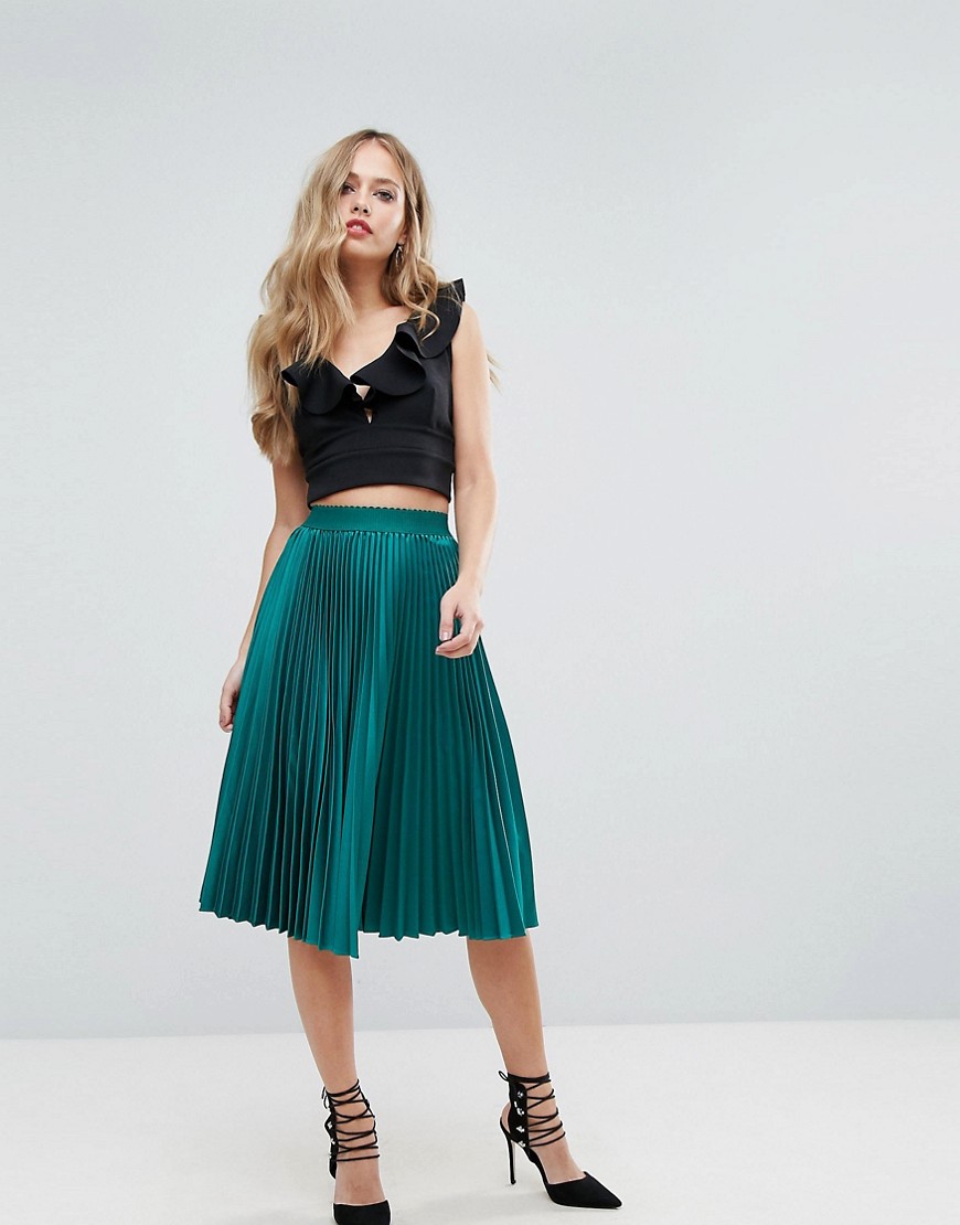 Outrageous Fortune Full Pleated Midi Skirt