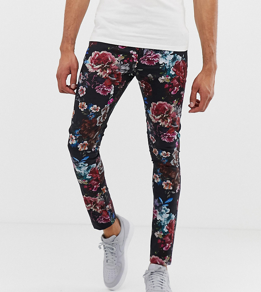 ASOS DESIGN Tall super skinny trousers in floral print