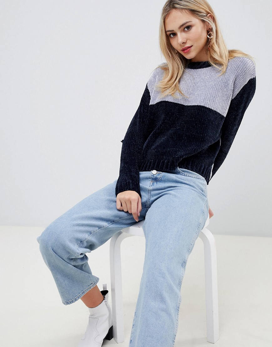 Stella Morgan Chenille Jumper with Contrast Panels
