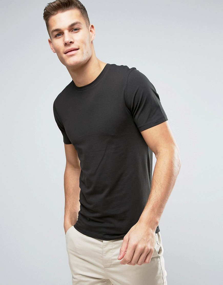 Jack & Jones Core Muscle Fit T-Shirt - Black. Discount deals and sales ...