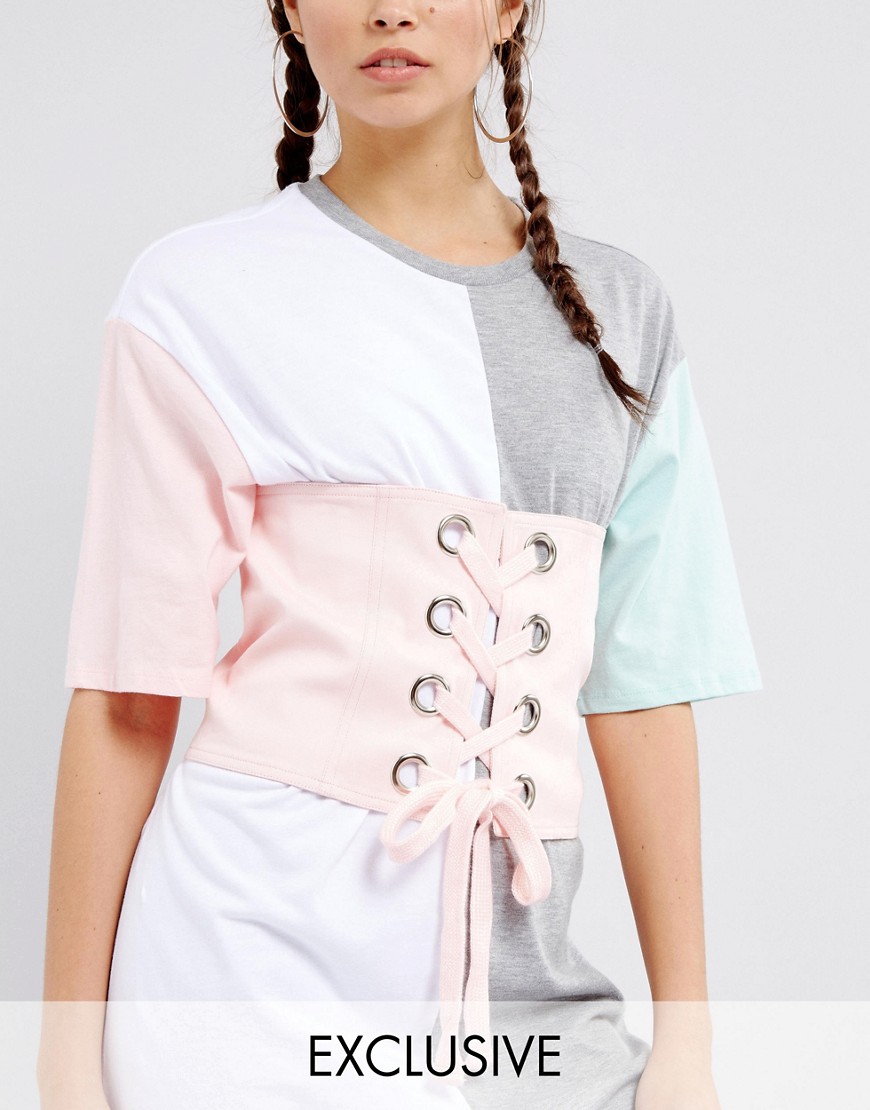 Seint Corset Belt in Cotton with Eyelet Lace Up