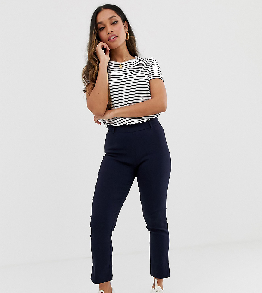 Y.A.S Petite trousers with side zip in navy