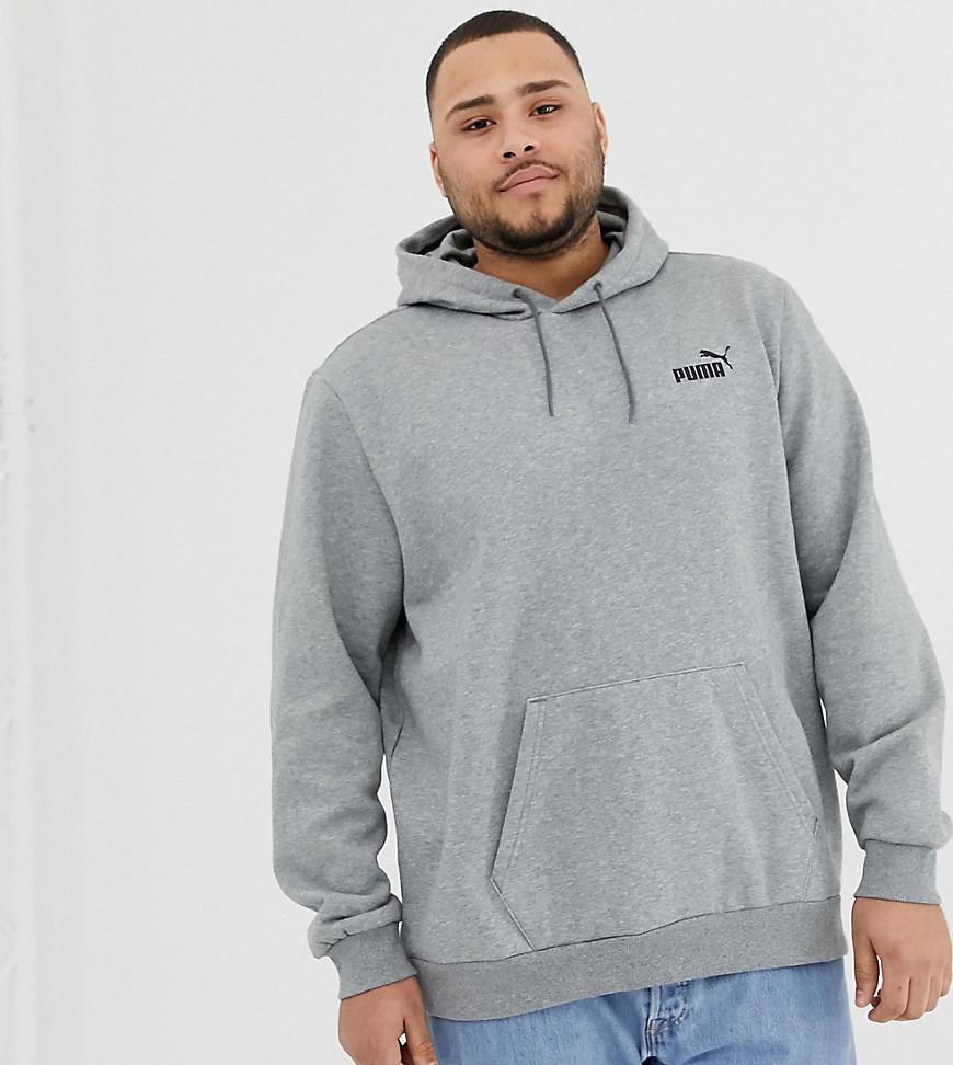 Puma PLUS Essentials hoodie with small logo in grey