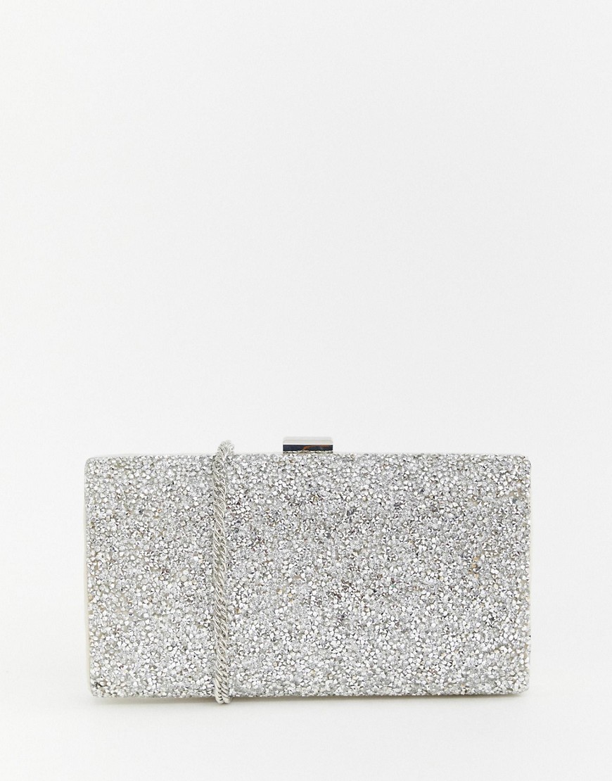 MISS KG embellished box clutch - Silver
