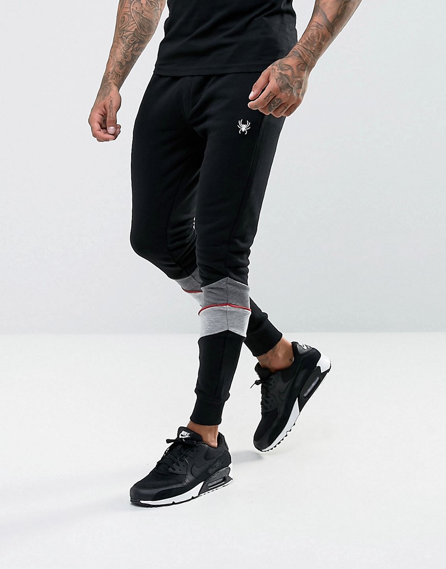 Intense Skinny Joggers In Black With Contrast Panels - Black